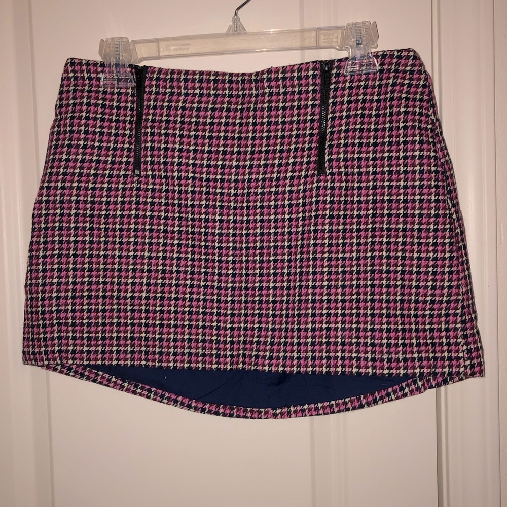 Retro houndstooth mini skirt